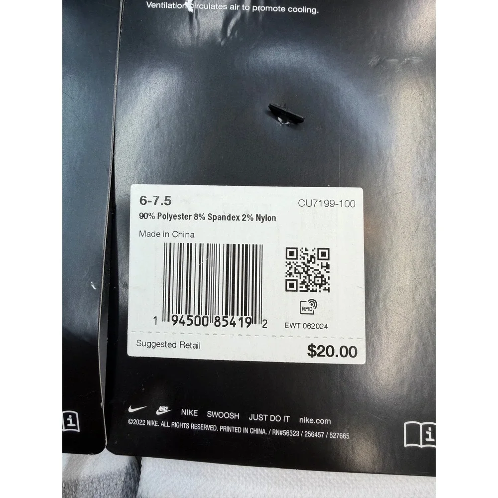 3 pair Nike Dri-FIT Spark Cushioned Ankle Running Socks M 6-7.5 Women 7.5-9 NWT